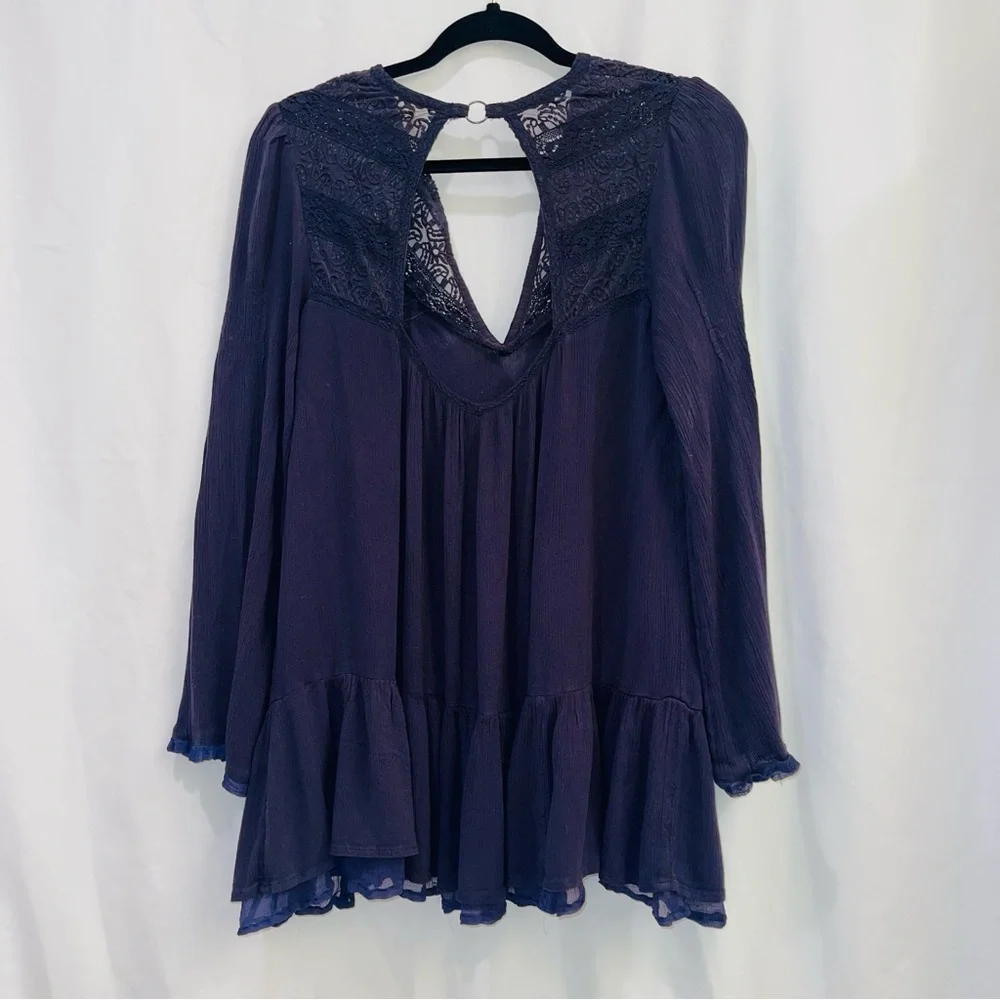 Free People One Night Bohemian Mini Dress Tunic Women's Sz Small - Picture 3 of 9